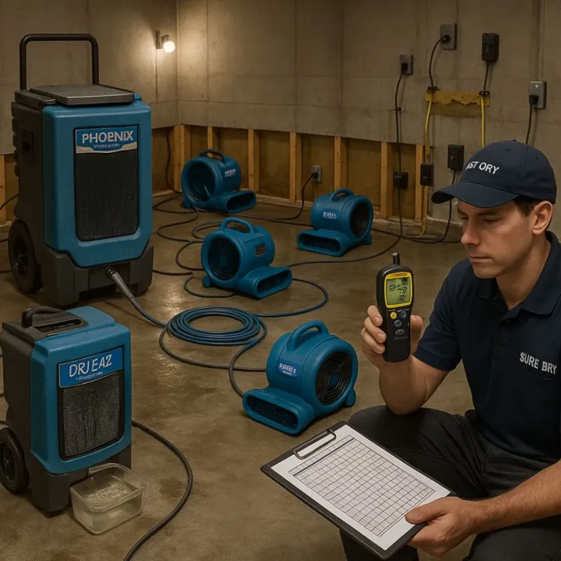 Structural Drying and Dehumidification process in Maryland City, MD
